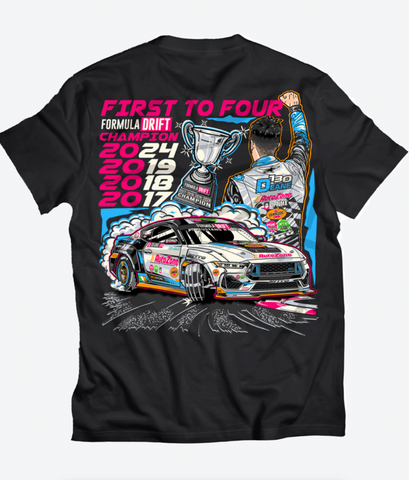 FIRST TO FOUR James Deane x RTR Motorsports T-shirt