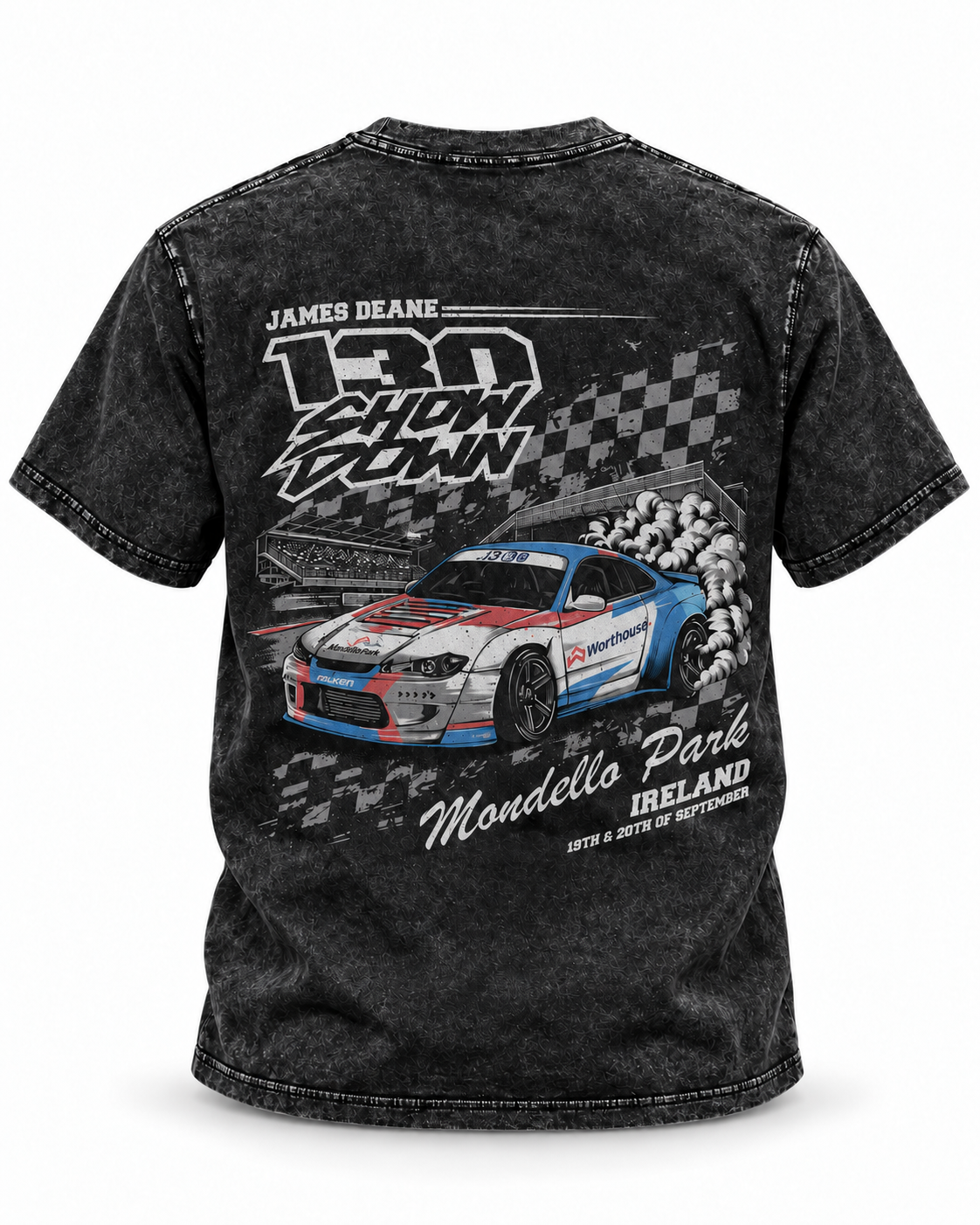 130 Showdown Stone Washed Black T-Shirt
